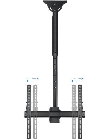 TooQ LPCE1155TSLI-B Soporte de Techo Giratorio para Monitor/TV 32"-55" Máx. 50Kg Negro