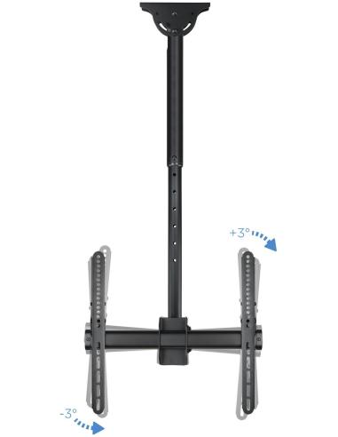 TooQ LPCE1155TSLI-B Soporte de Techo Giratorio para Monitor/TV 32"-55" Máx. 50Kg Negro