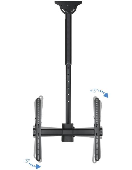TooQ LPCE1155TSLI-B Soporte de Techo Giratorio para Monitor/TV 32"-55" Máx. 50Kg Negro