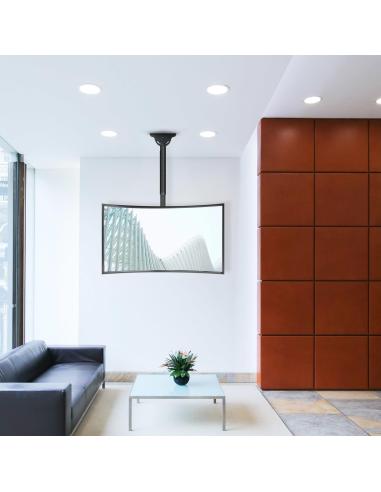 TooQ LPCE1155TSLI-B Soporte de Techo Giratorio para Monitor/TV 32"-55" Máx. 50Kg Negro