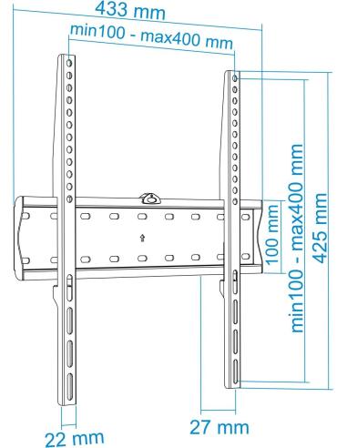 TooQ LP4155F-B Soporte de Pared Fijo para TV/Monitor 32"-55" Máx. 40Kg Negro