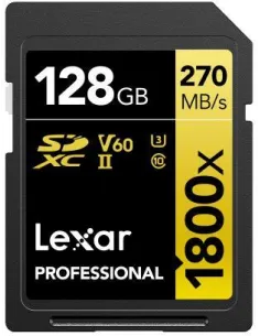 Lexar Professional 1800x Tarjeta SDXC 128GB UHS-II U3 V60 Clase 10-1392368