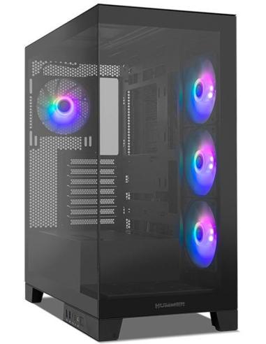 NOX Hummer GLOCK ARGB Semitorre ATX Cristal Templado USB-C Negra