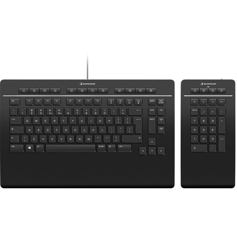 3Dconnexion Teclado Pro con Teclado Numérico USB Negro