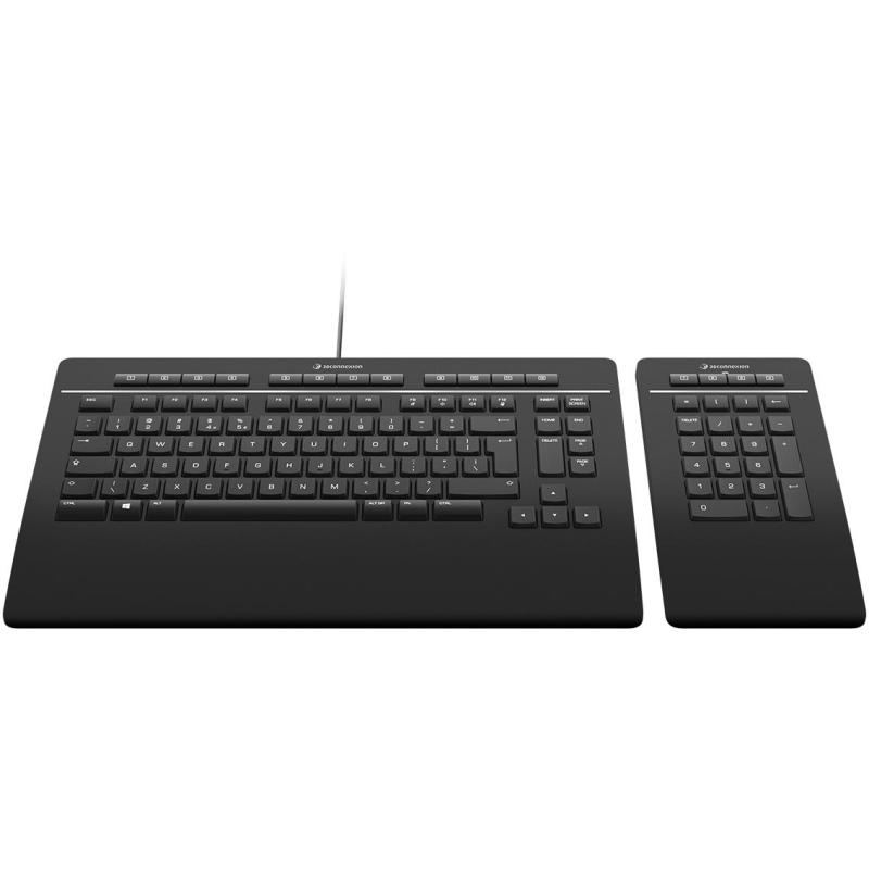 3Dconnexion Teclado Pro con Teclado Numérico USB Negro