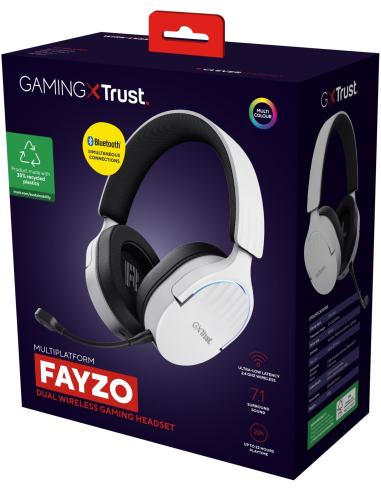 Trust GXT 491W FAYZO Auriculares Gaming Inalámbricos USB-C Blancos