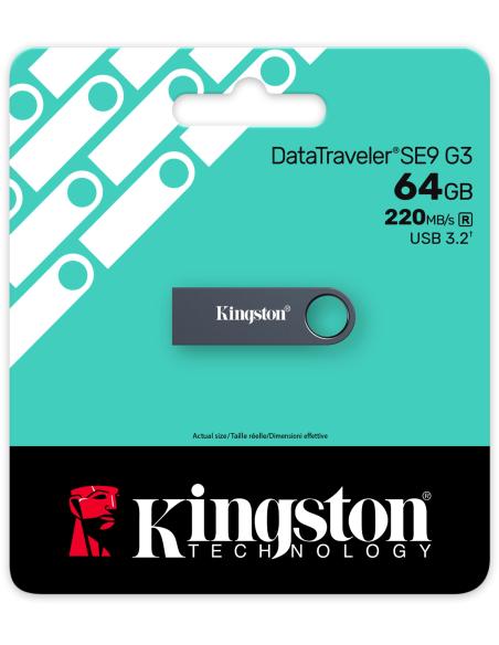 Kingston DataTraveler SE9 G3 Pendrive 64GB USB-A 3.2 Negro