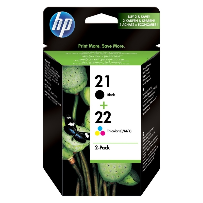 HP 21/22 Multipack 2 Cartuchos de Tinta Negro + Color
