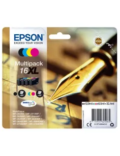 Epson T16 Multipack 4 Cartuchos de Tinta Negro/Cian/Magenta/Amarillo-CCICTO0423