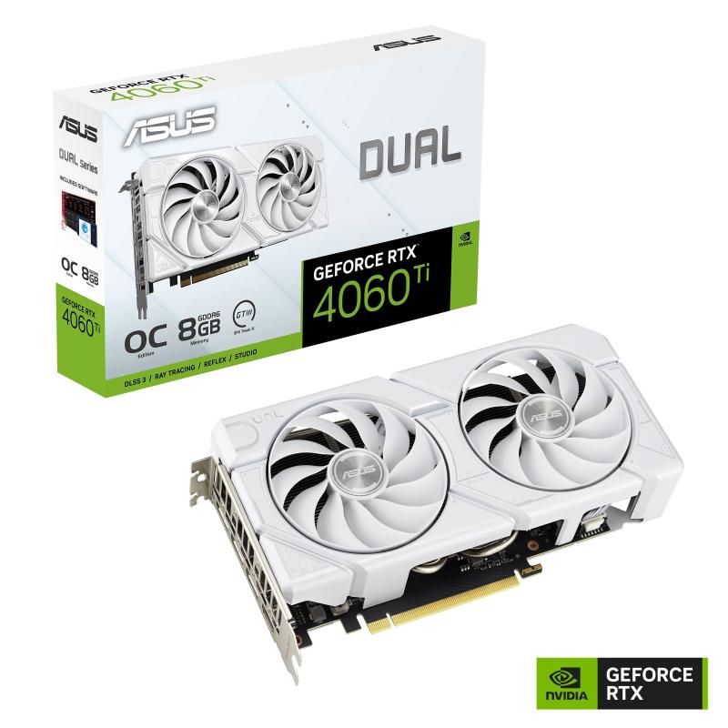 Asus Dual GeForce RTX 4060 Ti White OC Edition 8GB GDDR6 DLSS3