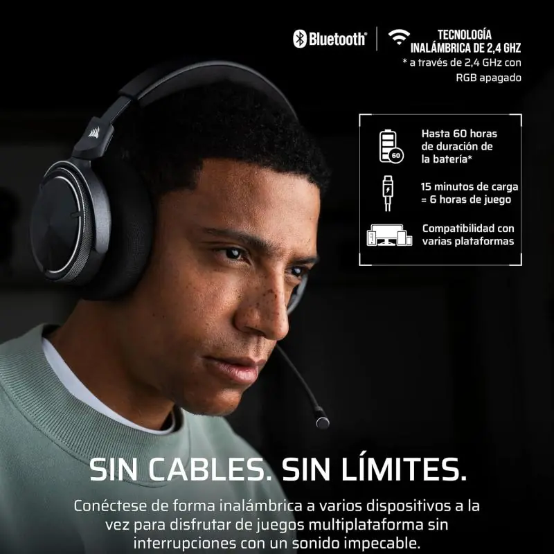 Corsair VIRTUOSO MAX Carbon Auriculares Inalámbricos Gaming