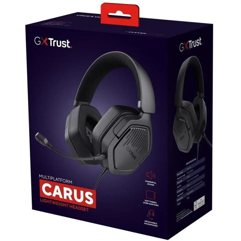 Trust GXT492 Carus Auriculares Negros