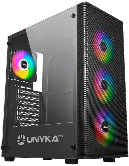 UNYkach Mir 100 Caja ATX Gaming Cristal Templado ARGB USB 3.2 Negra