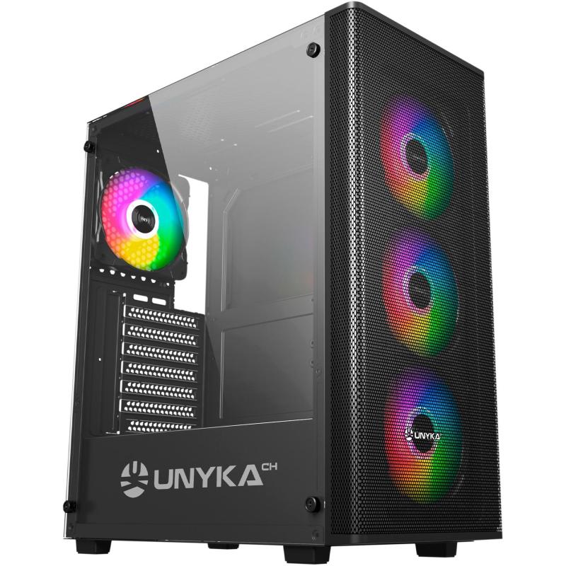 UNYkach Mir 100 Caja ATX Gaming Cristal Templado ARGB USB 3.2 Negra