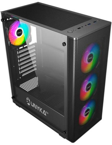 UNYkach Mir 100 Caja ATX Gaming Cristal Templado ARGB USB 3.2 Negra