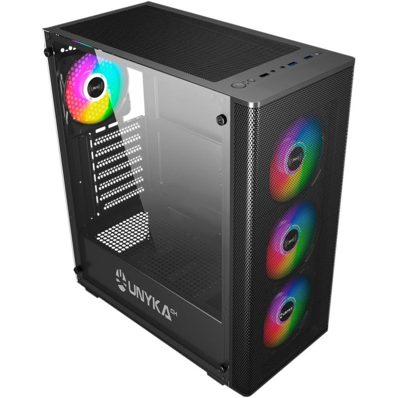 UNYkach Mir 100 Caja ATX Gaming Cristal Templado ARGB USB 3.2 Negra