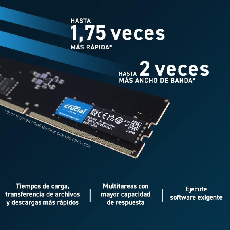 Crucial CT16G56C46U5 DDR5 5600MHz 16GB CL46