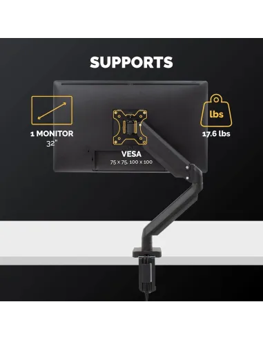 Fellowes 8043301 Platinum Series Soporte de Sobremesa para Monitor 32" Máx. 8Kg Negro