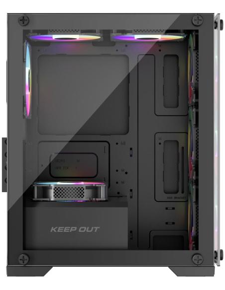 Keepout XC-201 GLASS Mini-Torre Micro-ATX USB-A Negro
