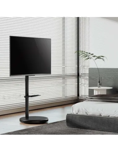 Aisens FT86TRE-303 Soporte de Suelo con Ruedas para Monitor/TV de 37"-86" Máx. 50 KG Negro