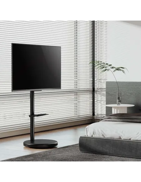 Aisens FT86TRE-303 Soporte de Suelo con Ruedas para Monitor/TV de 37"-86" Máx. 50 KG Negro