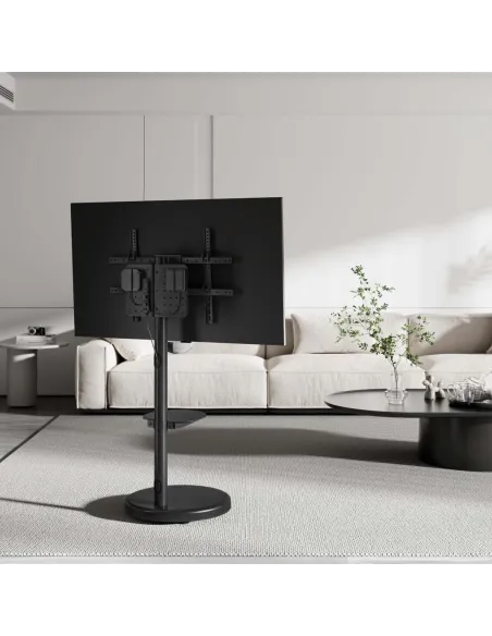 Aisens FT86TRE-303 Soporte de Suelo con Ruedas para Monitor/TV de 37"-86" Máx. 50 KG Negro