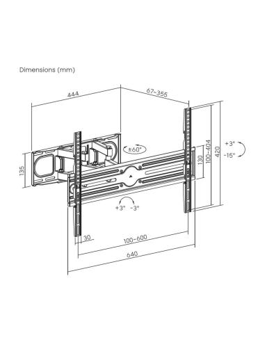 Aisens WT80TSLE-327 Soporte de Pared para Monitor/TV de 37"-80" Máx. 40 KG Negro
