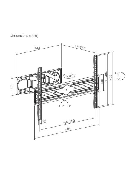 Aisens WT80TSLE-327 Soporte de Pared para Monitor/TV de 37"-80" Máx. 40 KG Negro