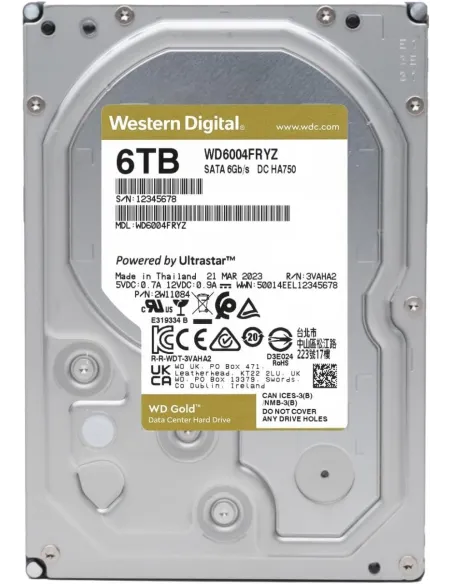 Western Digital Gold WD6004FRYZ HDD 3.5" 6TB SATA3