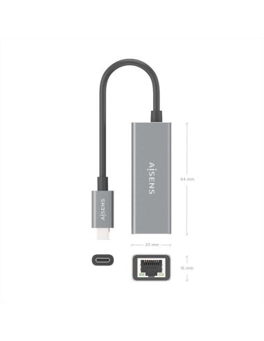 Aisens A109-0898 Adaptador USB-C a RJ-45 15 cm Gris