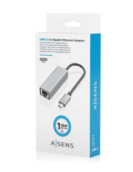Aisens A109-0898 Adaptador USB-C a RJ-45 15 cm Gris