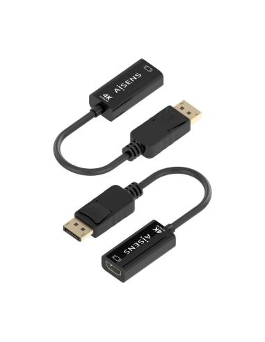 Aisens A125-0905 Conversor DisplayPort a HDMI 15 cm Negro