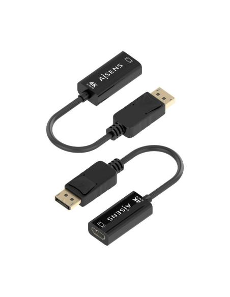Aisens A125-0905 Conversor DisplayPort a HDMI 15 cm Negro