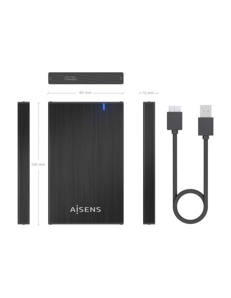 Aisens ASE-2527B Caja Externa 2.5" SATA3 USB 3.2 Negra