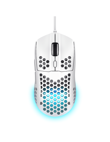 Trust GXT 928 HELOX Ratón Gaming 6400 DPI Blanco