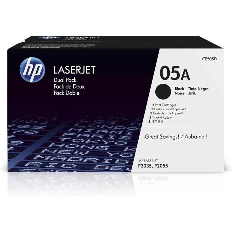 HP LaserJet 05A 2 Cartuchos Tóner Originales Negro