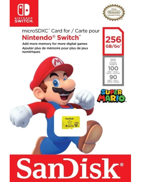 SanDisk SDSQXAO-256G-GNCZN microSDXC para consolas Nintendo Switch 256GB UHS-I Class 10 U3