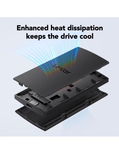 Lexar LSL300002T-RNBNG Disco Duro Externo 2TB 2.5" USB-A/USB-C 3.2 Negro