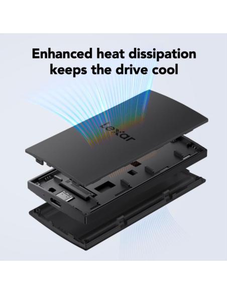 Lexar LSL300002T-RNBNG Disco Duro Externo 2TB 2.5" USB-A/USB-C 3.2 Negro