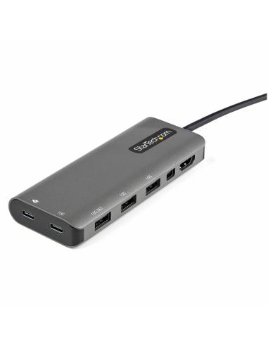 Startech DKT31CMDPHPD Docking Station 7 en 1 USB-C a USB-C/USB-A/HDMI Gris