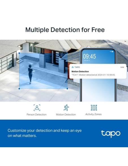TP-Link Tapo TC41 Cámara de Vigilancia Exterior 360º WiFi 2K Visión Nocturna IP65