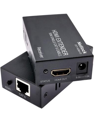 Netlock EXT-HDMI-01 Extensor HDMI por RJ-45 Cat.6 50 M Negro