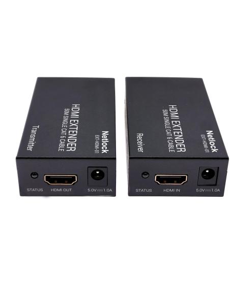 Netlock EXT-HDMI-01 Extensor HDMI por RJ-45 Cat.6 50 M Negro