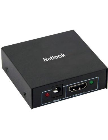 Netlock SP-HDMI-2A Splitter HDMI 2 puertos Negro