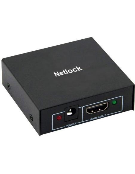 Netlock SP-HDMI-2A Splitter HDMI 2 puertos Negro