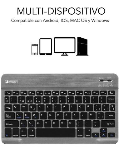 Subblim Smart SUB-KBT-SM0002 Teclado Inalámbrico Bluetooth Gris
