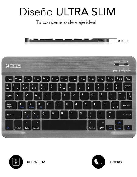 Subblim Smart SUB-KBT-SM0002 Teclado Inalámbrico Bluetooth Gris