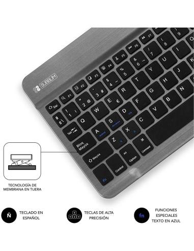 Subblim Smart SUB-KBT-SM0002 Teclado Inalámbrico Bluetooth Gris