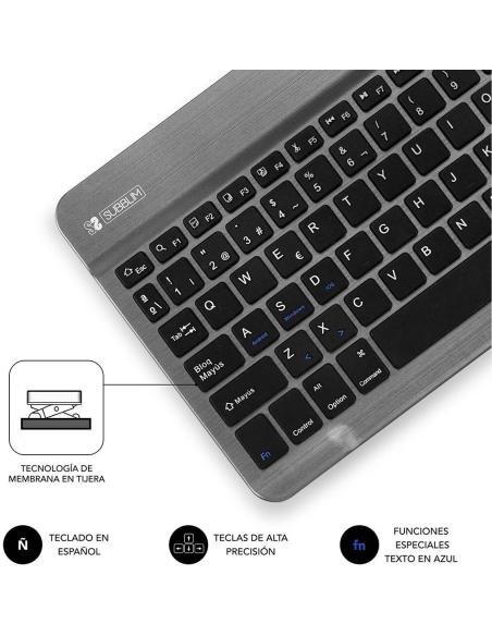 Subblim Smart SUB-KBT-SM0002 Teclado Inalámbrico Bluetooth Gris