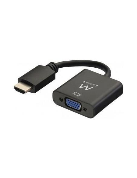 Ewent EW9864 Adaptador de Imagen HDMI a VGA/Jack 3.5mm 20cm Negro